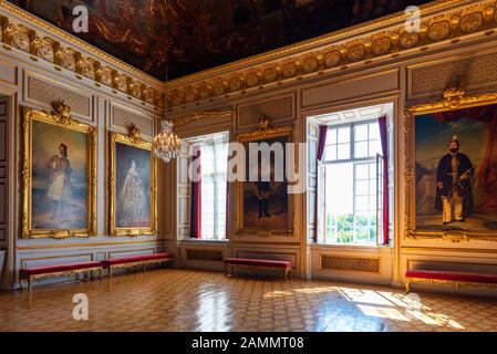 Stockholm, SCHWEDEN-JULI14.2019: Innenansicht des Drottningholm-Palastes in Stockholm, Schweden, es ist eine der Königlichen Schlösser Schwedens Stockfoto