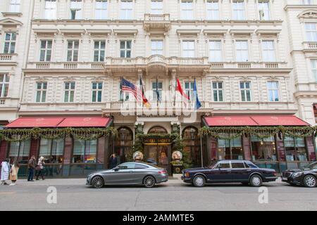 Hotel Sacher, Wien, Österreich, Europa. Stockfoto