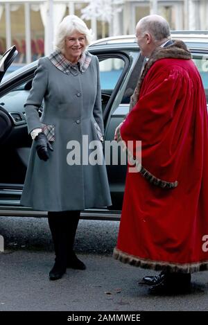 Die Herzogin von Cornwall (die Herzogin von Rothesay während ihrer Zeit in Schottland genannt wird) kommt an die University of Aberdeen, wo sie ihrer Schwägerin The Princess Royal einen Ehren-Abschluss geben wird. Stockfoto