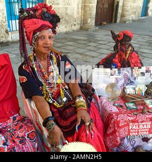 Wahrsagerin, Havanna, Kuba Stockfoto