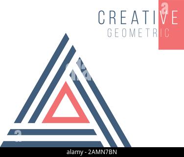 Design mit geometrischem Dreieckslogo. Geschäftsidentitätskonzept. Kreative Unternehmensvorlage. Darstellung des Stock-Vektors auf weißem Hintergrund isoliert Stock Vektor