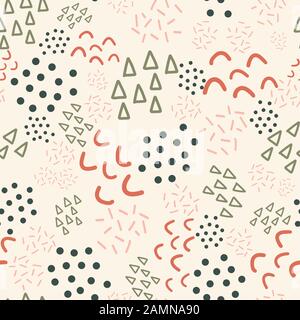 Nahtlose Formen mit Vektorhintergrund. Kindermuster. Doodles pink korallengrün Stock Vektor