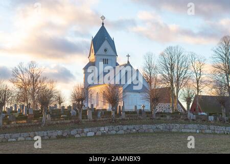 Alte Kirche in Baldringe, Scania Schweden Stockfoto