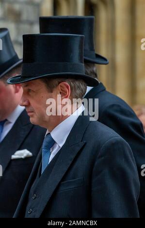 Garter Ceremony, Windsor Castle, Berkshire, Großbritannien. Juni 2014. Jedes Jahr Nehmen Ihre Majestät die Königin, Mitglieder der britischen Königsfamilie und Ritter des Strumpfes an der historischen Strumpfband-Zeremonie in St George's Chapel, Windsor Castle, Teil. Bild Dr. Halliday. Kredit: Maureen McLean/Alamy Stockfoto