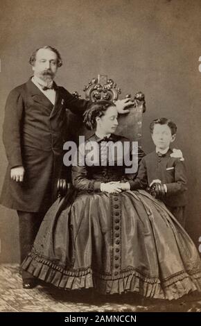 Anonymus, Porträt der kaiserlichen Familie ( Kaiser Napoleon 3, Eugenie de Montijo und der Fürst zwischen 1870 und 1890 Stockfoto