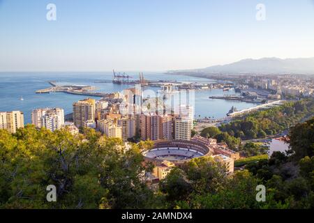 Wunderschöner Blick auf Málaga, Spanien Stockfoto