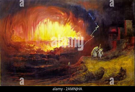 Die Zerstörung Von Sodom Und Gomorrah, Gemälde von John Martin, im Jahre 1852 Stockfoto
