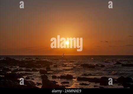Sunset Landschaft am Calangute Beach, im Nordosten Brasiliens, im Bundesstaat Ceará Stockfoto