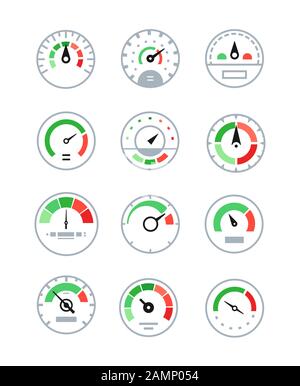 Verschiedene Geschwindigkeitsmesser Sammlung - Satz von Vektor Elemente Stock Vektor