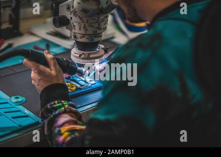 Telefonischer Reparaturservice Stockfoto