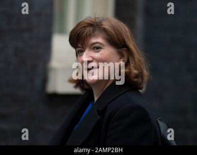 Downing Street, London, Großbritannien. Januar 2020. Nicky Morgan, Staatssekretärin für Kultur Medien und Sport in Downing Street für wöchentliche Kabinettstreffen. Kredit: Malcolm Park/Alamy. Stockfoto