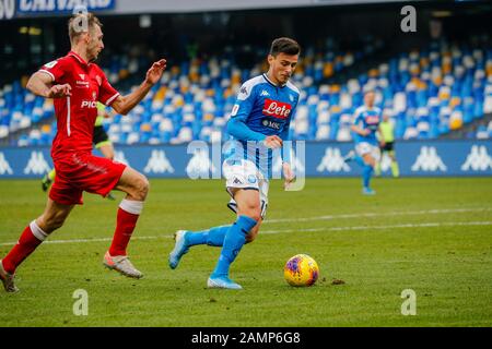 Rom, Kampanien, Italien. Januar 2020. Während des italienischen Fußballpokals SSC Neapel gegen den FC Perugia am 14. Januar 2020 im San Paolo Stadion in Neapel.In Bild: Elmas Credit: Fabio Sasso/ZUMA Wire/Alamy Live News Stockfoto