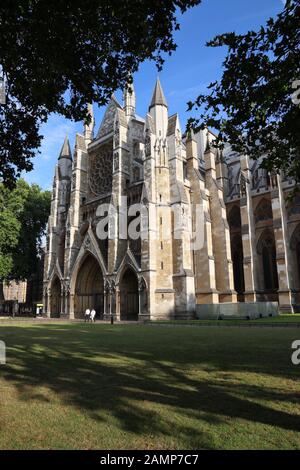 Westminster Abbey, London. Gotische Abteikirche in Westminster. Stockfoto