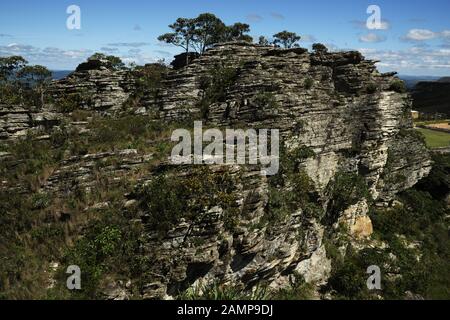 Windportal, Stones Hills in Sao Thome das Letras, Minas Gerais, Brasilien Stockfoto