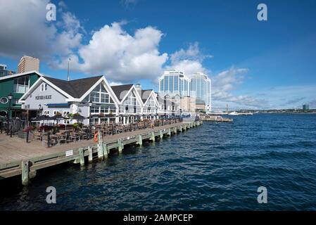 Küstenpromenade, Halifax, Nova Scotia, Kanada Stockfoto