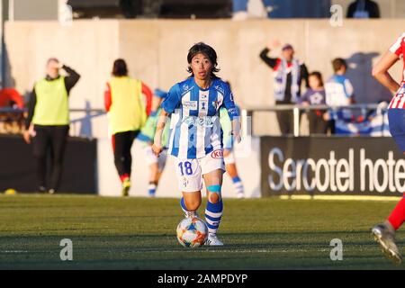 Yoko Tanaka (Huelva), 11. JANUAR 2020 - Fußball/Fußball: Spanische Partie der "La Liga Primera Iberdrola" zwischen dem Club Atletico de Madrid 1-0 Sporting de Huelva im Estadio Centro Deportivo Wanda Alcala de Henares in Alcala de Henares, Spanien. (Foto von Mutsu Kawamori/AFLO) Stockfoto