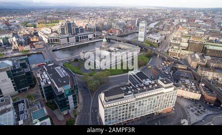 Antenne drone Ansicht der Stadt Dublin, Irland Stockfoto