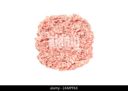 Schmackhaftes Hackfleisch isoliert auf weißem Hintergrund Stockfoto