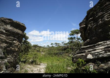 Windportal, Stones Hills in Sao Thome das Letras, Minas Gerais, Brasilien Stockfoto