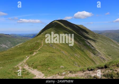 Blick auf St Sunday Crag Fell, Grisedale Forest, Ullswater, Lake District National Park, Cumbria, England, Großbritannien Stockfoto