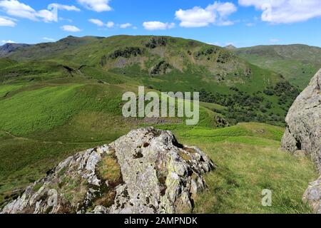 Summit Cairn of Arnison Crag, Ullswater, Lake District National Park, Cumbria, England, Großbritannien Stockfoto