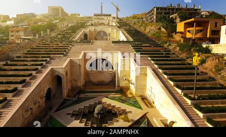 Jerewan Kaskaden-Riesentreppe in Armenien, Architektur, aufregender Luftblick Stockfoto