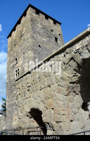 Aosta, Aosta Valley, Italy-Porta Praetoria ist der Hauptzugang zur alten Römern Stadt Stockfoto