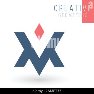 MV VM V M Anfangsbuchstaben Symbol Dreieck geometrisches Logo. IT-Geschäftsidentitätskonzept. Kreative Unternehmensvorlage. Bestandsvektor Stock Vektor