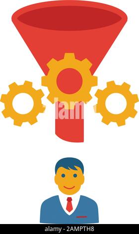 Konvertiertes Ableitungssymbol. Einfaches flaches Element aus der crm-Sammlung. Kreativ konvertiertes Lead-Symbol für Vorlagen, Software und Apps Stock Vektor