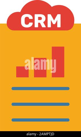 Symbol für CRM-Berichte. Einfaches flaches Element aus der crm-Sammlung. Symbol für kreative crm-Berichte für Vorlagen, Software und Anwendungen Stock Vektor