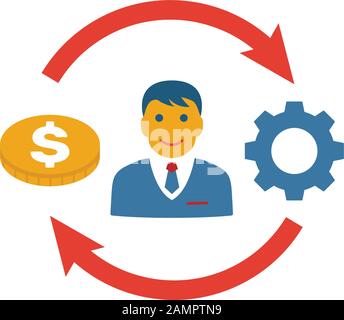 Symbol für die Lead-Konvertierung. Einfaches flaches Element aus der crm-Sammlung. Symbol für kreative Lead-Konvertierung für Vorlagen, Software und Apps Stock Vektor