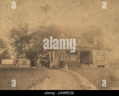 Altes c 1890 Foto, Familie und Zuhause in Binghamton, New York. QUELLE: ORIGINALFOTO Stockfoto
