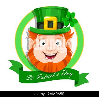 Stock-Vektor Leprechaun Cartoon-Charakter. Alles gute zum St. Patrick's Day. Illustration von Leprechaun Stock Vektor