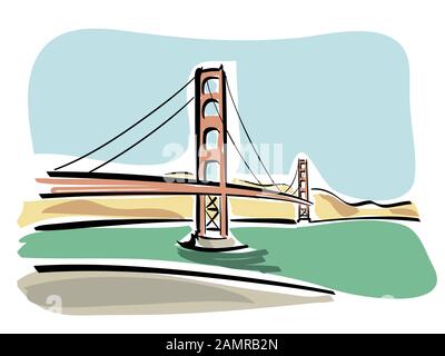 Abbildung: die Golden Gate in San Francisco. Stockfoto