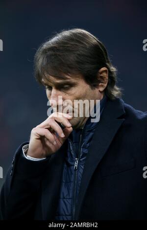 Mailand, Italien. Jan 2020. Antonio Conte (fc internazionale) während Inter vs Cagliari, italienischer TIM-Cup in Milano, Italien, 14. Januar 2020 - LPS/Francesco Scaccianoce Credit: Francesco Scaccianoce/LPS/ZUMA Wire/Alamy Live News Stockfoto