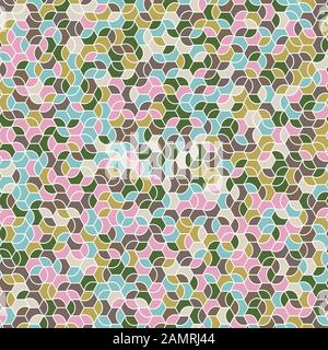 Funky, randomisierte Mikro-Sechskant-Fliesenmuster, nahtlos Stock Vektor