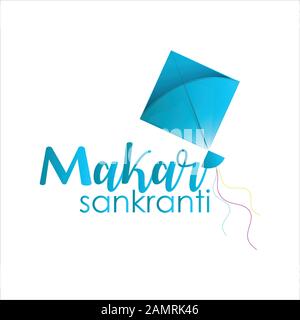 Feiern Sie den Hintergrund von Makar Sankranti mit farbenfrohem Drachen Stock Vektor