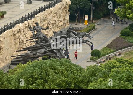 Kaiser Yu Denkmal. Dayu Myth Park. Wuhan, China Stockfoto