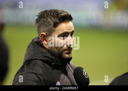 Shrewsbury, ENGLAND - 14. JANUAR BRISTOL City Manager Lee Johnson während der dritten Runde des FA Cup Replay zwischen Shrewsbury Town und Bristol City in Greenhous Meadow, Shrewsbury am Dienstag, den 14. Januar 2020. (Kredit: Simon Newbury / MI News) Foto darf nur für redaktionelle Zwecke in Zeitungen und/oder Zeitschriften verwendet werden, Lizenz für kommerzielle Nutzung erforderlich Kredit: MI News & Sport /Alamy Live News Stockfoto