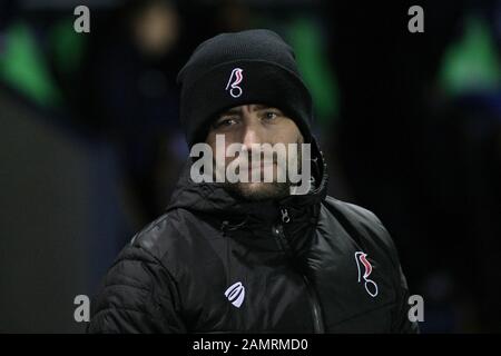 Shrewsbury, ENGLAND - 14. JANUAR BRISTOL City Manager Lee Johnson während der dritten Runde des FA Cup Replay zwischen Shrewsbury Town und Bristol City in Greenhous Meadow, Shrewsbury am Dienstag, den 14. Januar 2020. (Kredit: Simon Newbury / MI News) Foto darf nur für redaktionelle Zwecke in Zeitungen und/oder Zeitschriften verwendet werden, Lizenz für kommerzielle Nutzung erforderlich Kredit: MI News & Sport /Alamy Live News Stockfoto