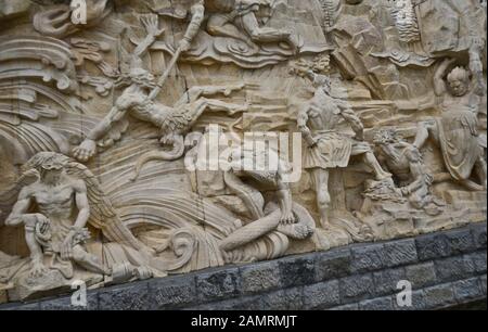 Dayu Myth Park Bassrelieffung. Wuhan, China Stockfoto