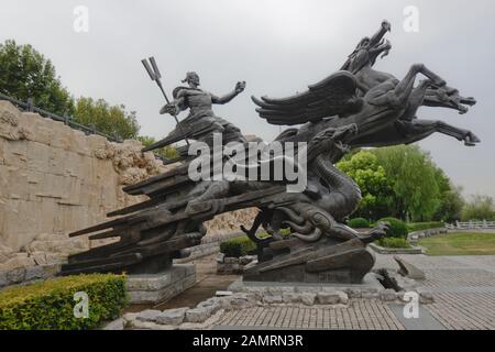 Kaiser Yu Denkmal. Dayu Myth Park. Wuhan, China Stockfoto