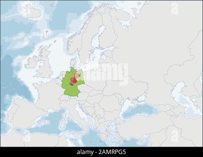 Die Bundesrepublik Deutschland befindet sich auf der Europakarte Stock Vektor