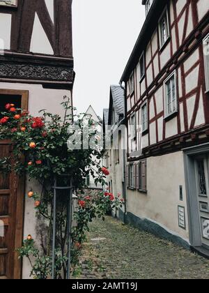 Mittelalterlichen Fachwerkhäusern in Altstadt, Limburg-Lahn, Hessen, Deutschland Stockfoto