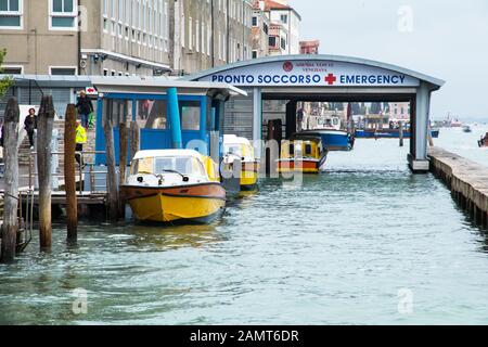 Der Noteingang des Krankenhauses von Venedig in Italien Stockfoto