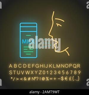 Symbol für Milchallergie. Lebensmittelallergie. Allergische Reaktion auf Milchproteine. Laktoseintoleranz. Medizinisches Problem. UI/UX-Benutzeroberfläche. Web- oder mobile App Stock Vektor