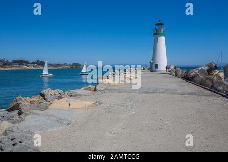 Anzeigen von Walton Leuchtturm, Santa Cruz, Kalifornien, Vereinigte Staaten von Amerika, Nordamerika Stockfoto