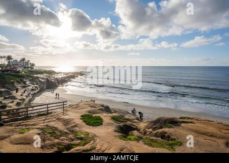 Küstennahe Winterszene. La Jolla, Kalifornien, USA. Stockfoto