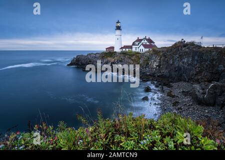 Portland Head Leuchtturm, Cape Elizabeth, Maine, USA Stockfoto