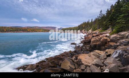 Küstenlandschaft, Acadia National Park, Mount Desert Island, Maine, USA Stockfoto